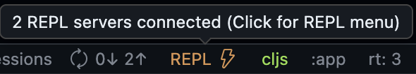 Status Bar REPL Connected